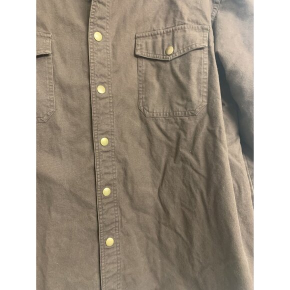 ShaverLake Brown Cotton Denim Jacket Size XL Full Snap Front Plaid - Picture 4 of 9